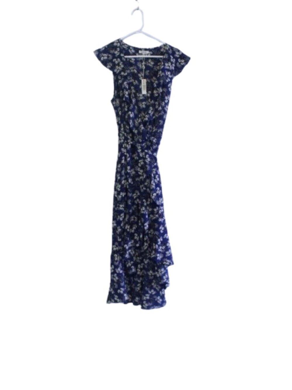 Max Studio Blue Floral Wrap Dress